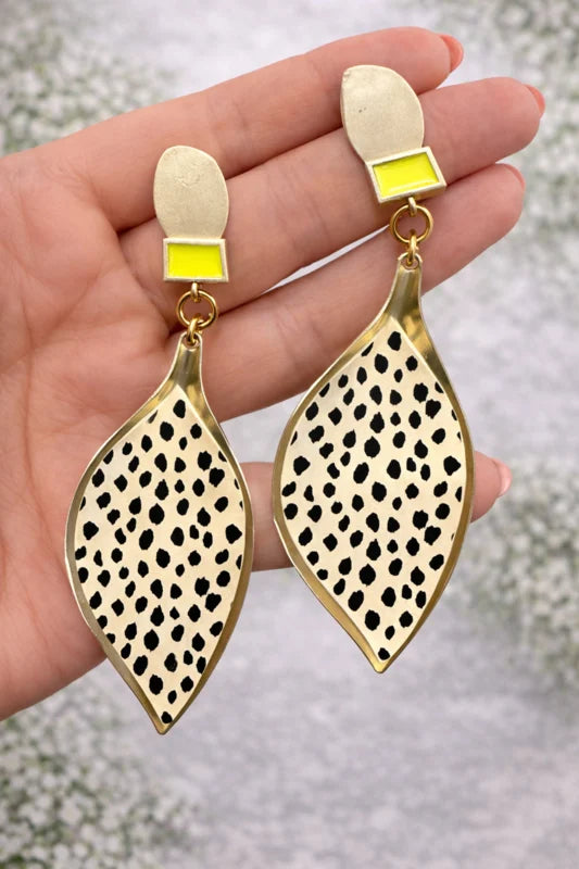 Wild chic - Leopard & Neon gold - Deluxe earrings