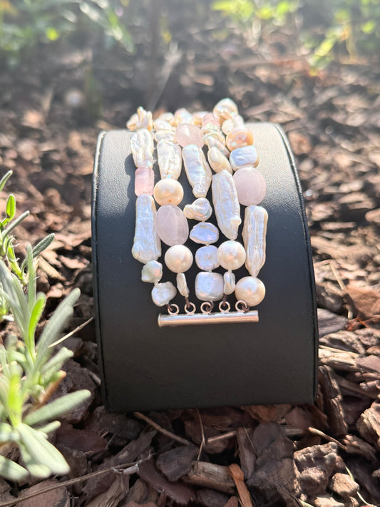 Rose Quartz Pearl Cascade