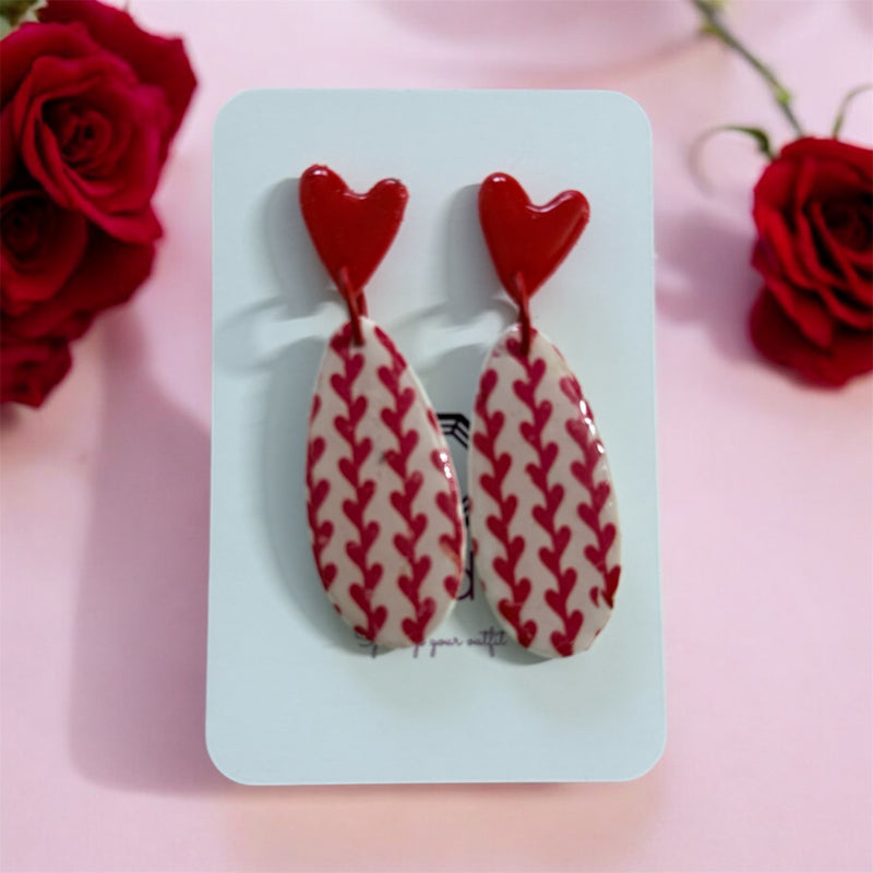 Floral Heart drop Earrings