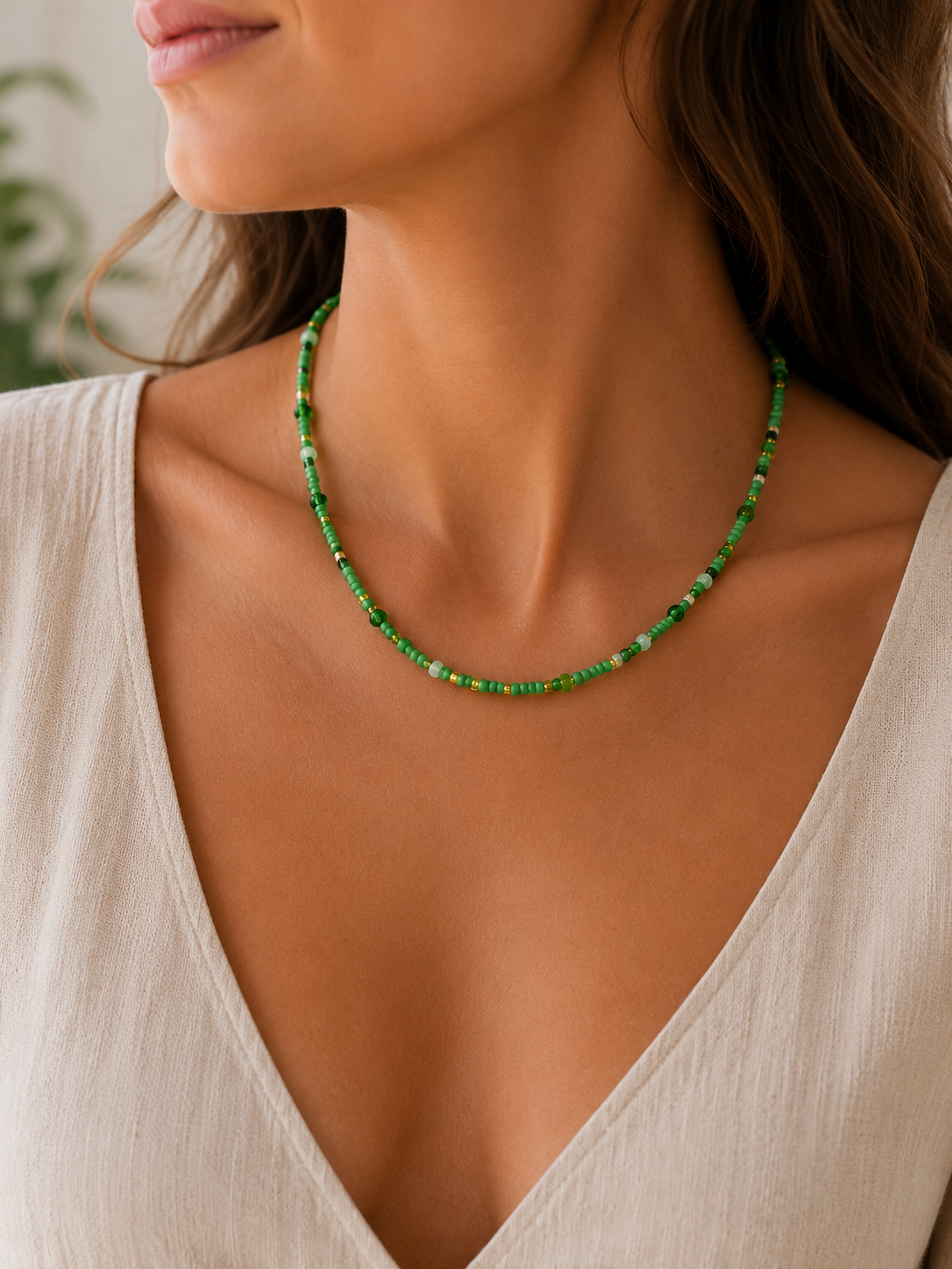 Emerald Whisper Layering Necklace