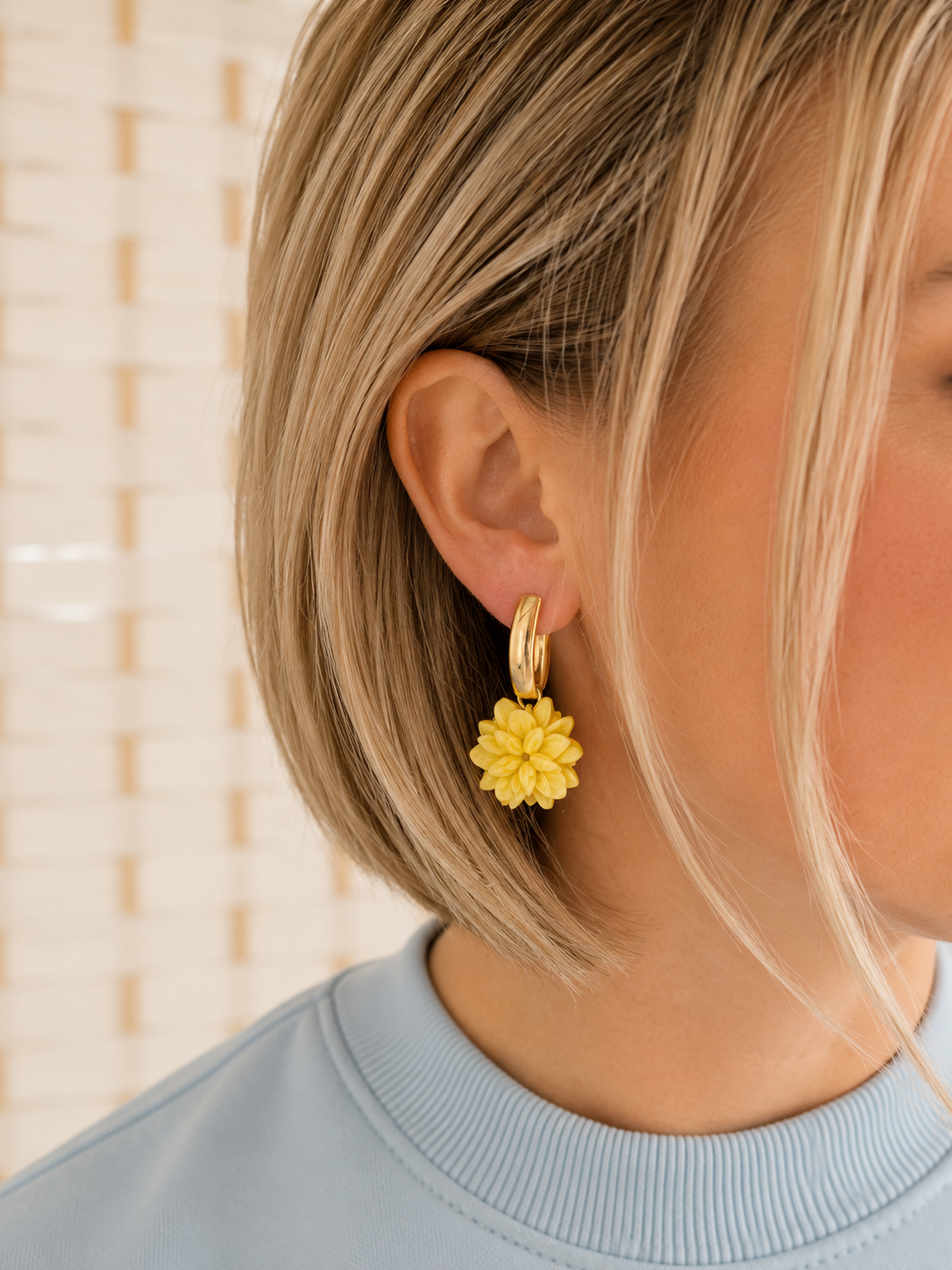Golden Petal Glow Earrings