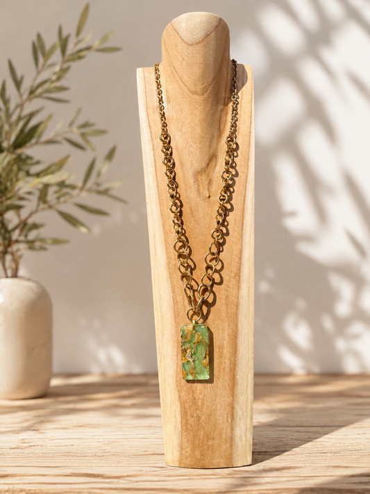 Golden Green Statement Necklace