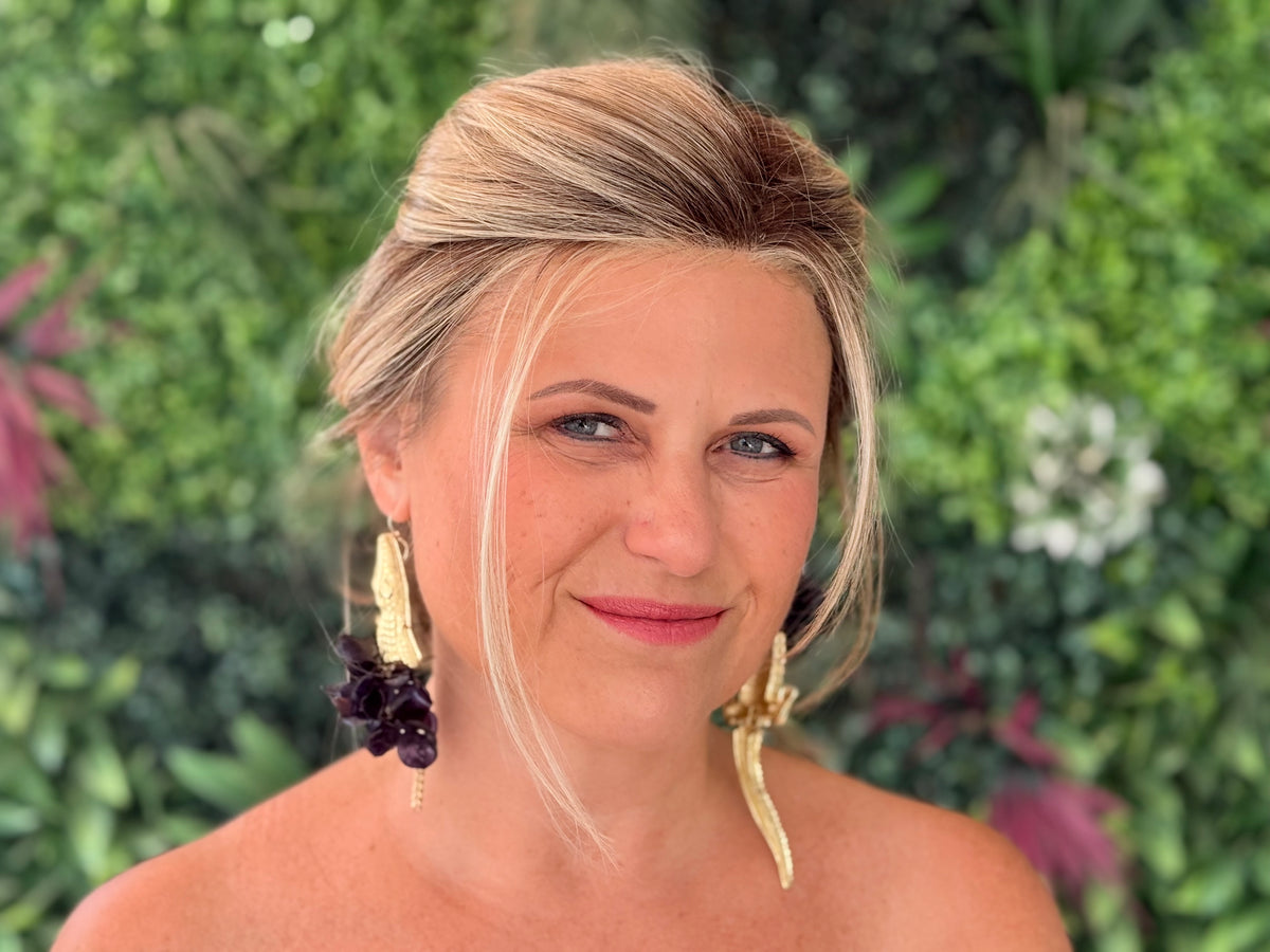 Deluxe Midnight Croc earrings