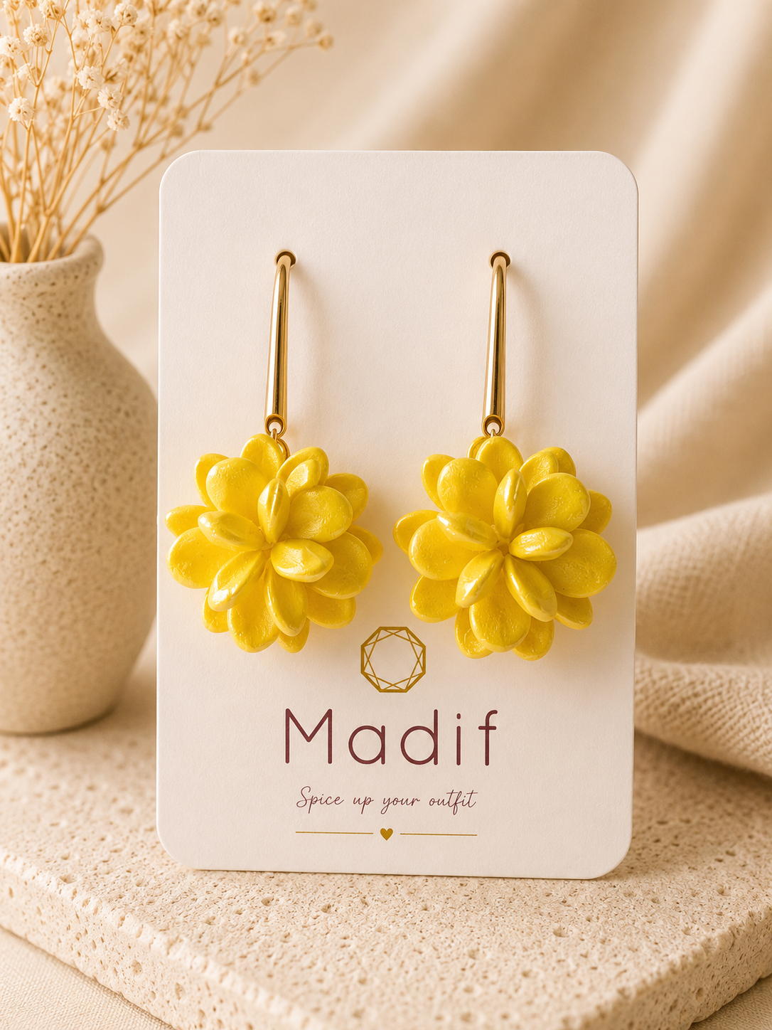 Golden Petal Glow Earrings