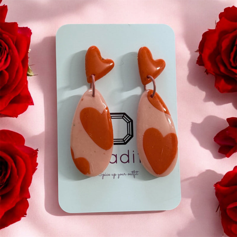 Heart drop earrings